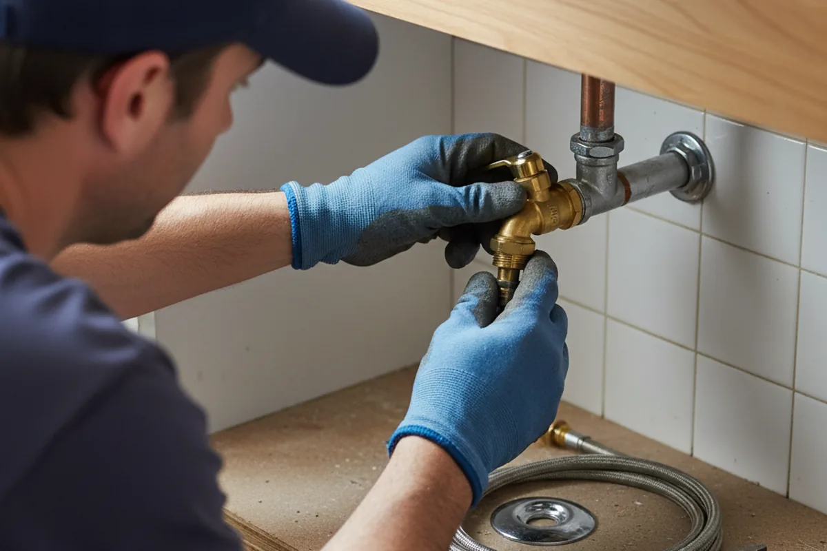 Shutoff valve and fitting work during Burst Pipe Repair in Cornelius